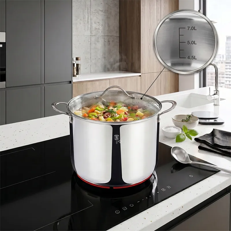 Garnek Z Pokrywką 24 cm BerlingerHaus BH-6583 Silver Jewellery Collection