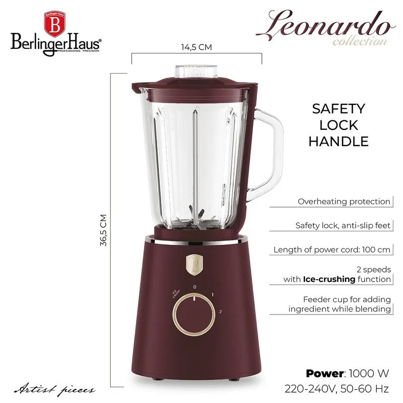 Blender Kielichowy 1000W BerlingerHaus BH-9818 Leonardo Collection