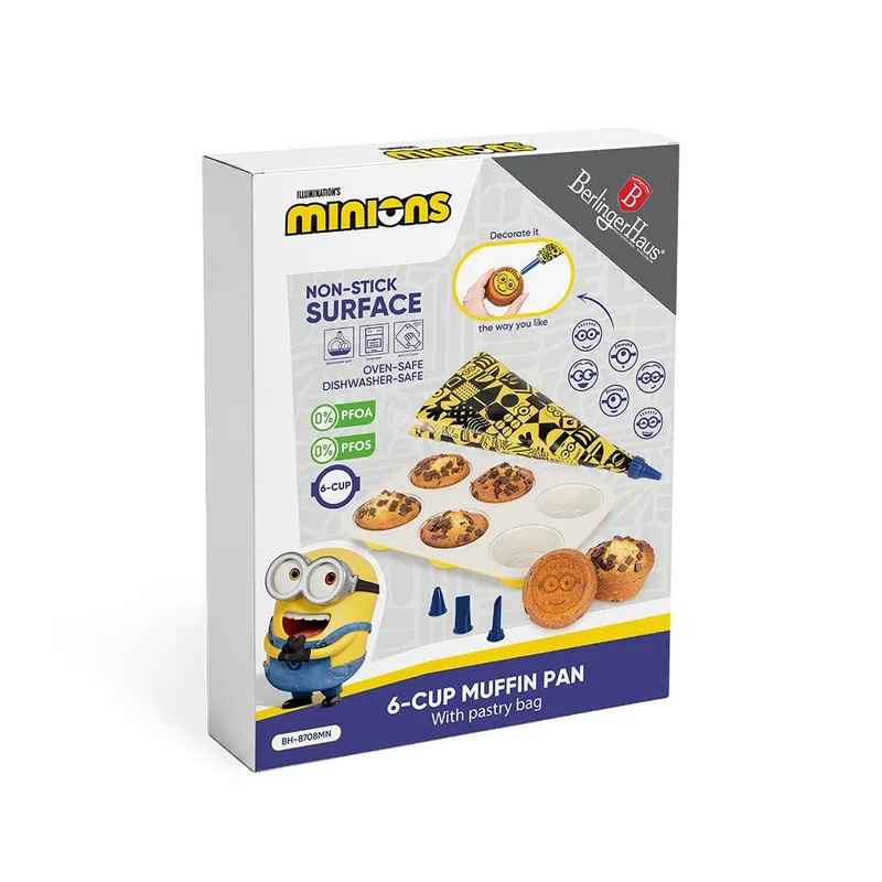 Forma Do Muffinów 6 szt. Z Workiem Cukierniczym Minionki Collection BerlingerHaus BH-8708MN