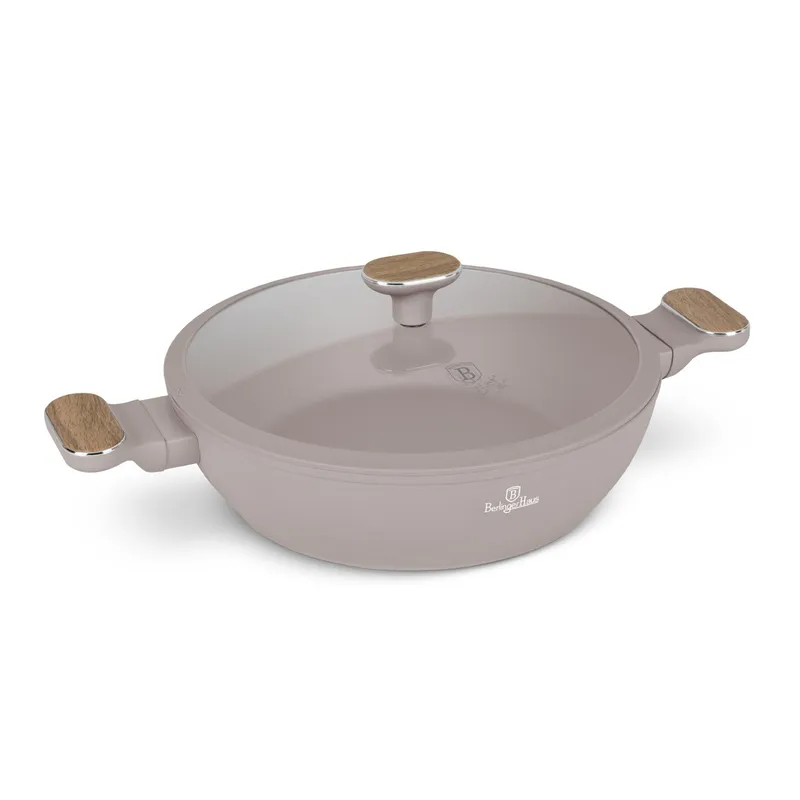 Garnek Płytki 3,8 l Z Pokrywką 28cm BerlingerHaus Taupe Nordic BH-8337