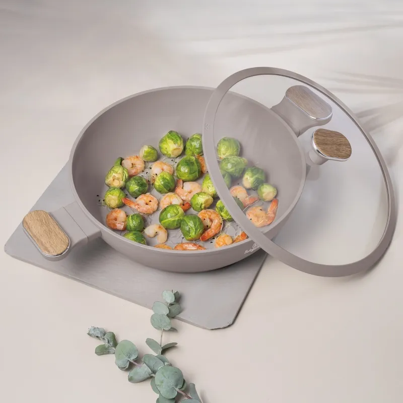 Garnek Płytki 3,8 l Z Pokrywką 28cm BerlingerHaus Taupe Nordic BH-8337