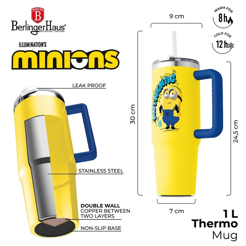 Kubek Termiczny 1 l Minionki Collection BerlingerHaus BH-8956MN