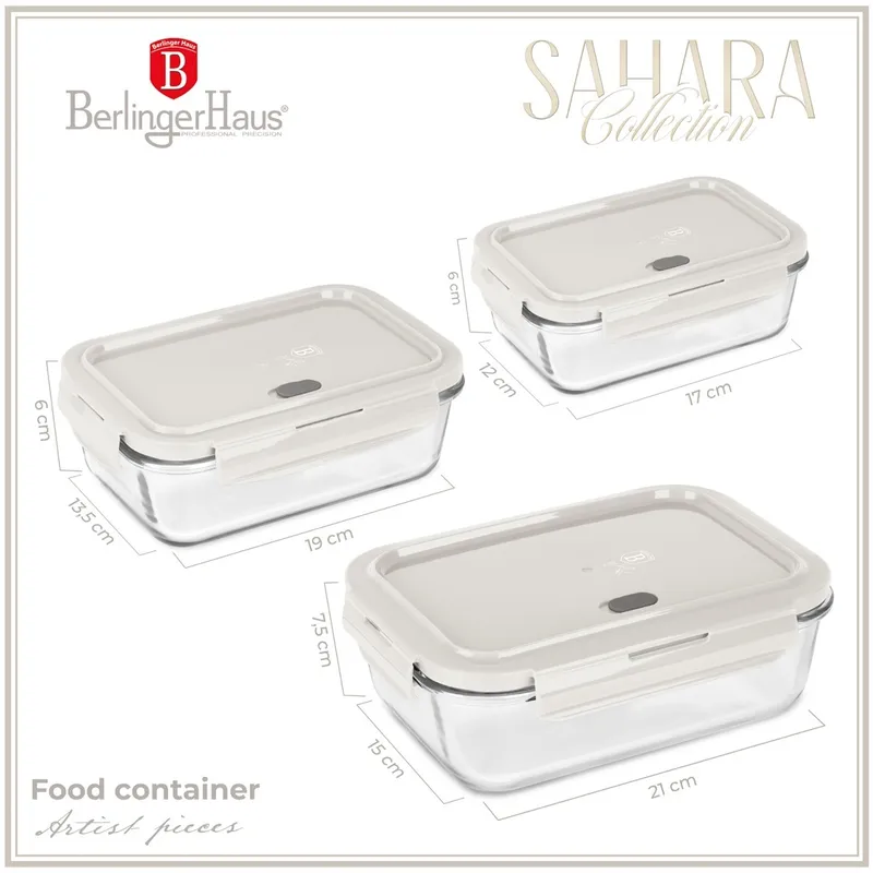 Pojemniki Na Żywność Z Pokrywkami BerlingerHaus BH-8793 Sahara Collection