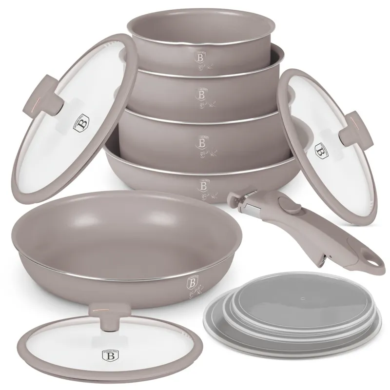 Zestaw Garnków 12el. Z Odpinaną Rączką BerlingerHaus Taupe Collection BH-8251