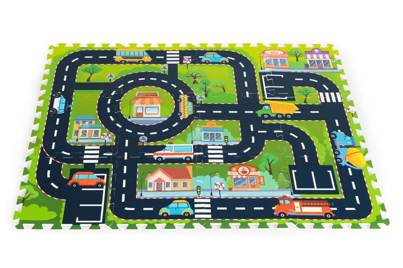 Mata Edukacyjna Piankowa Dla Dzieci Puzzle Miasto Ulice Drogi