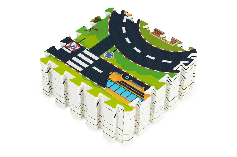 Mata Edukacyjna Piankowa Dla Dzieci Puzzle Miasto Ulice Drogi