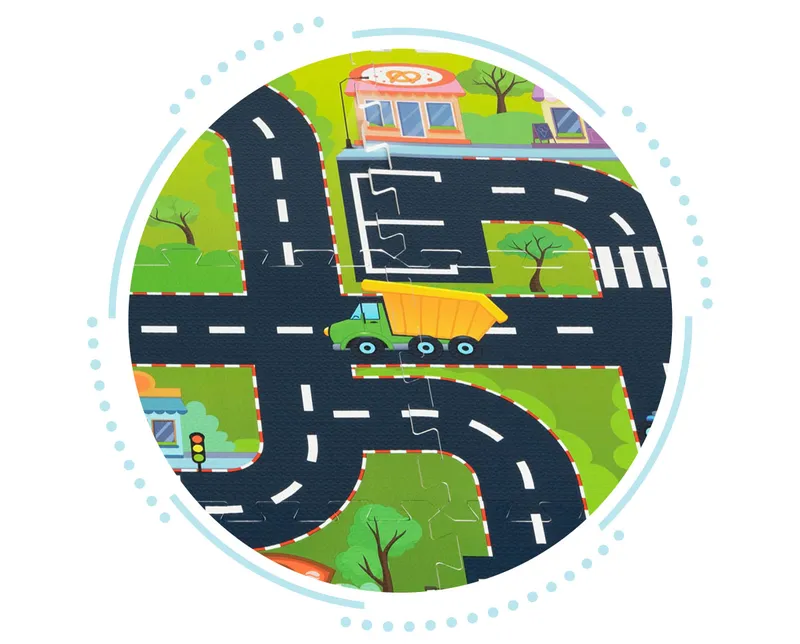 Mata Edukacyjna Piankowa Dla Dzieci Puzzle Miasto Ulice Drogi