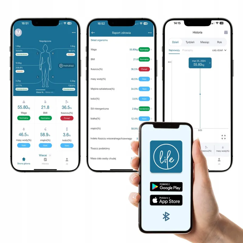 Waga Łazienkowa Analityczna 15 Parametrów Apple Health Fit