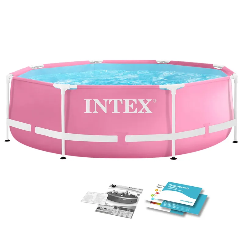 Basen Stelażowy Okrągły Dla Dzieci 244x76 cm INTEX 28290 - Różowy