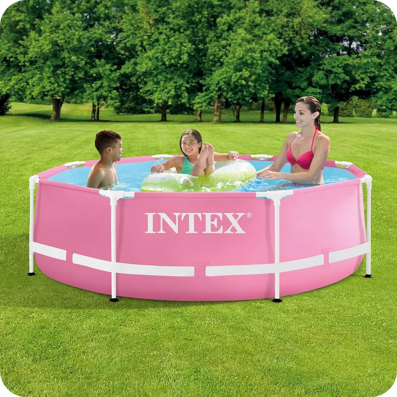 Basen Stelażowy Okrągły Dla Dzieci 244x76 cm INTEX 28290 - Różowy