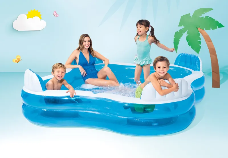 Basen Ogrodowy Z Siedzeniami Dmuchany 229x229 cm INTEX 56475