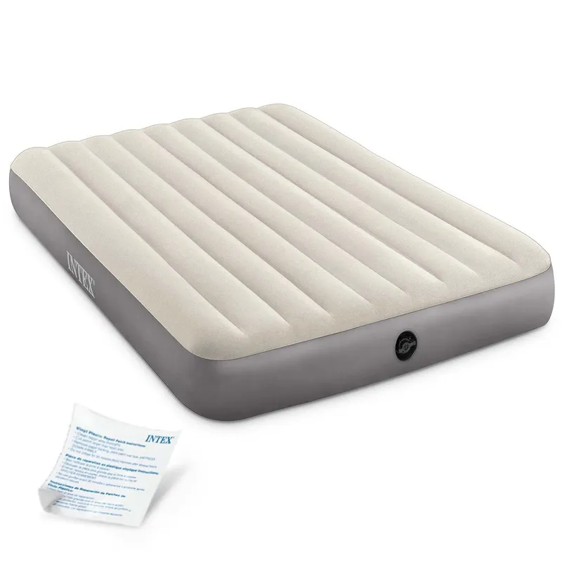 Materac Welurowy Do Spania Dwuosobowy Dmuchany 203x152 cm INTEX 64103