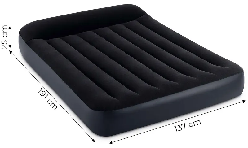 Materac Dmuchany Dwuosobowy 191x137x25 cm Łóżko Z Zagłówkiem INTEX 64142