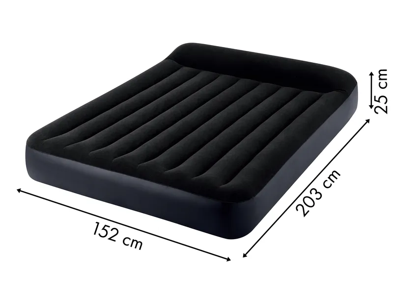 Materac Dmuchany 203x152 cm Z Pompką Łóżko Welur INTEX 64150ND