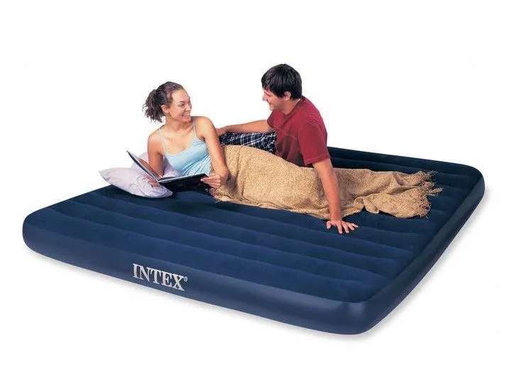 Materac Dmuchany Dwuosobowy 203x183 cm Welurowy INTEX 64755
