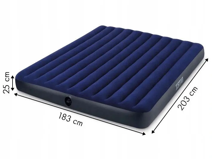 Materac Dmuchany Dwuosobowy 203x183 cm Welurowy INTEX 64755
