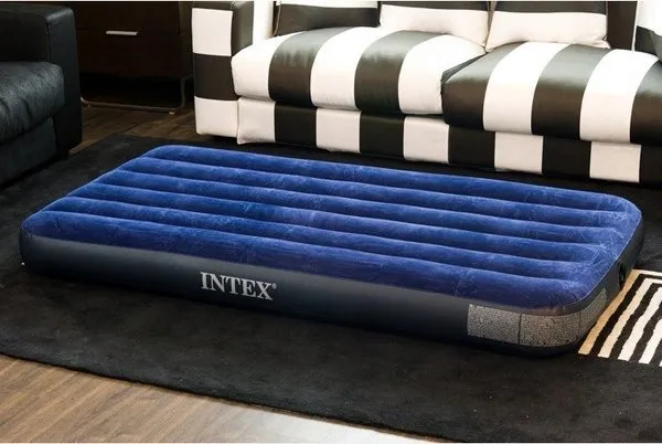 Materac Dmuchany 191x76 cm Łóżko Do Spania Welurowy INTEX 64756