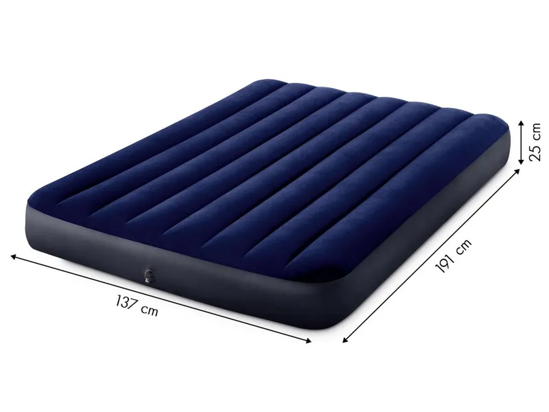 Materac Dmuchany Dwuosobowy Welurowy 191x137 cm INTEX 64758