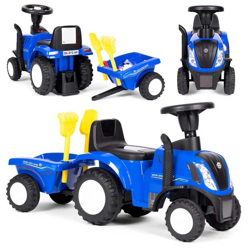 Jeździk Traktor New Holland Przyczepką Dla Dzieci Kierownica