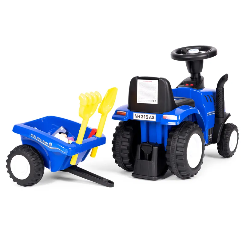 Jeździk Traktor New Holland Przyczepką Dla Dzieci Kierownica