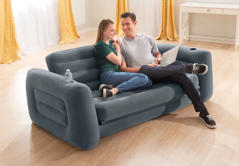 Sofa Dmuchana Rozkładana Duże Łóżko Materac 2w1 INTEX 66552