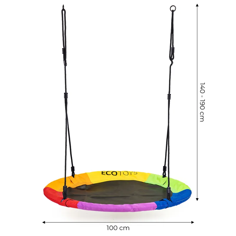 Huśtawka Ogrodowa Bocianie Gniazdo 100 cm Kolorowa