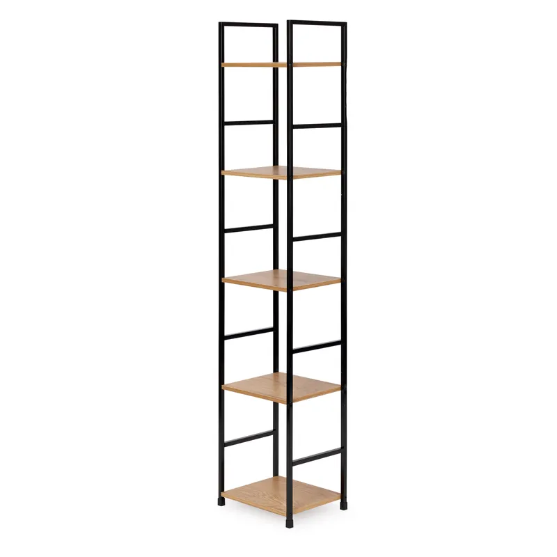 Regał Drewniany Nowoczesny Metalowa Rama Loft Półek