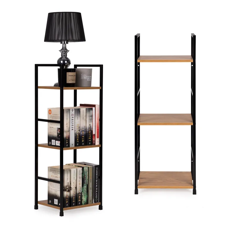 Regał Modułowy Drewniany Nowoczesny Metalowa Rama Loft
