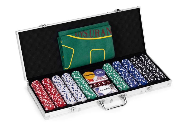 Zestaw Do Pokera Blackjacka 500 Żetonów Talie Kart Kości