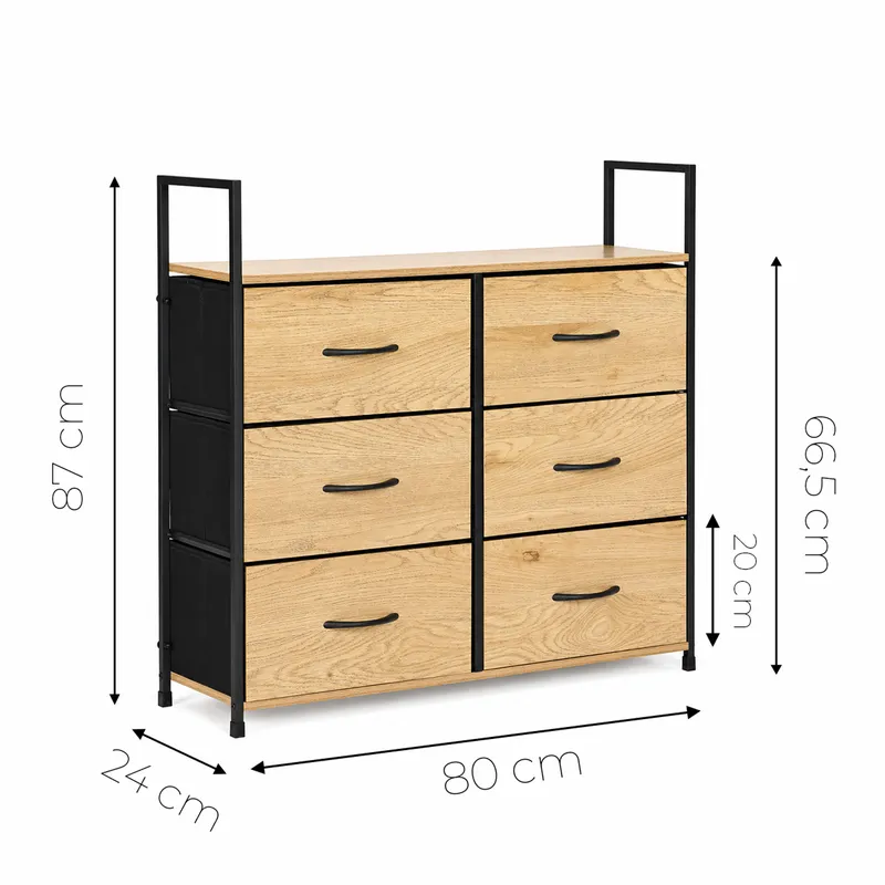 Szafka Szufladami Materiałowymi Regał 80 cm Organizer Loft