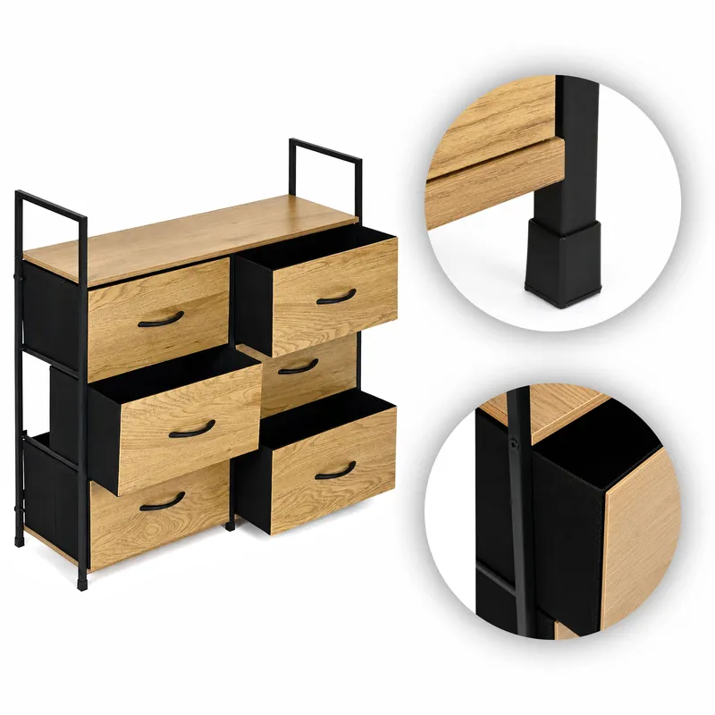 Szafka Szufladami Materiałowymi Regał 80 cm Organizer Loft
