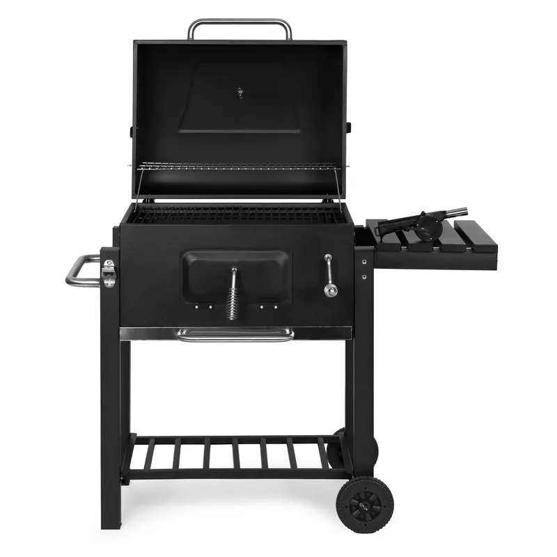 Grill Ogrodowy Węglowy Z Pokrywą Okrągły Kirst 53 x 34 cm