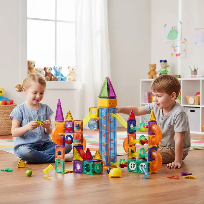 Klocki Edukacyjne Magnetyczne Świecące Konstrukcyjne Tor 134