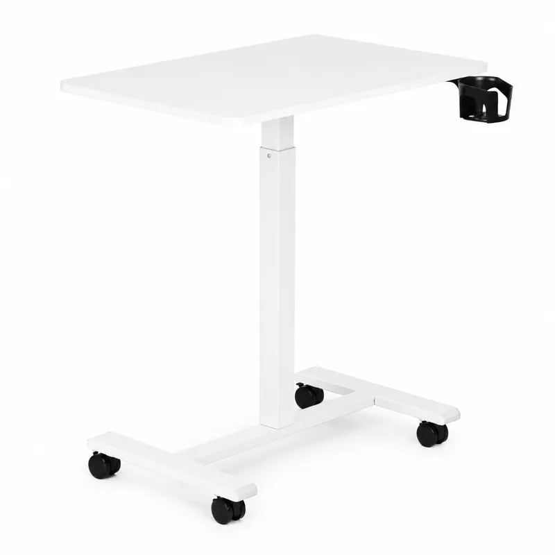Biurko Regulowane Z Kółkami 70 x 48 cm 71.5-112 cm - Białe