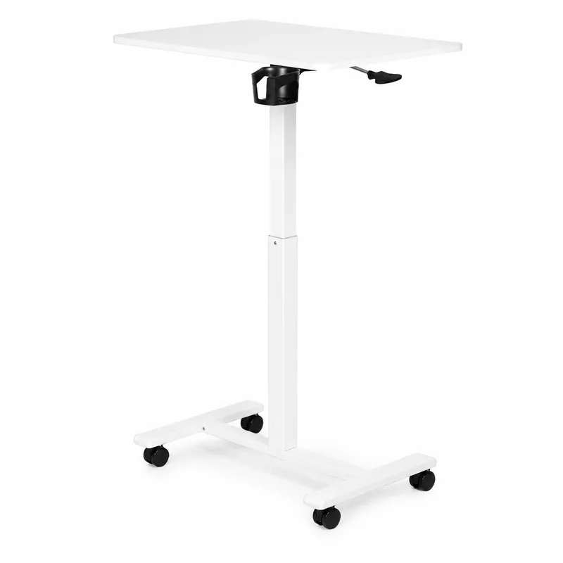 Biurko Regulowane Z Kółkami 70 x 48 cm 71.5-112 cm - Białe