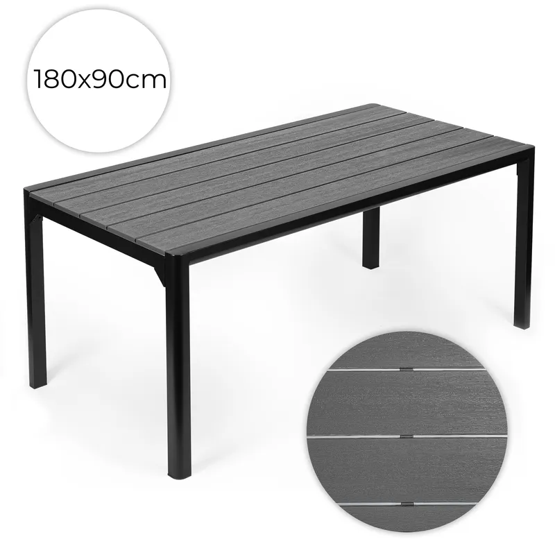 Duży Stół Ogrodowy 8-OSOBOWY 180x90 cm Na Taras Ogród PLANK