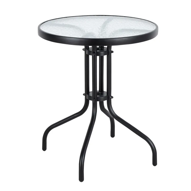 Stolik Ogrodowy 60 cm Szkło Hartowane Stół Na Ogród Taras PLANK