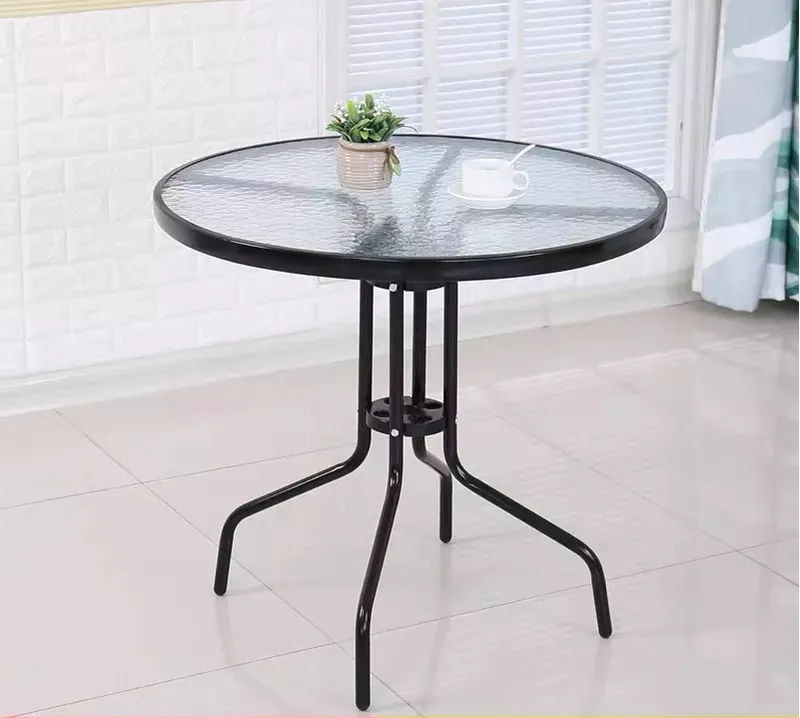 Stolik Ogrodowy 60 cm Szkło Hartowane Stół Na Ogród Taras PLANK