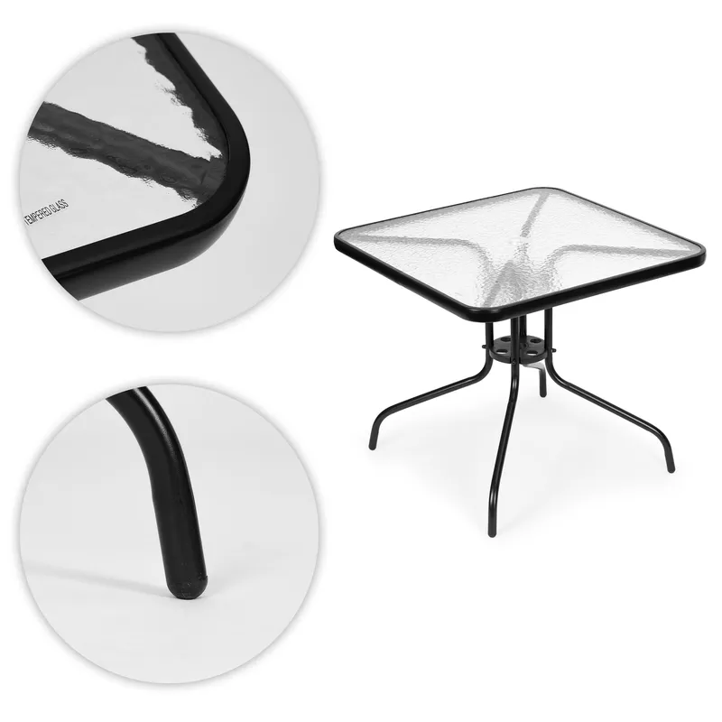Stolik Ogrodowy Kwadratowy Metalowy 80 x 80 cm BREKKE