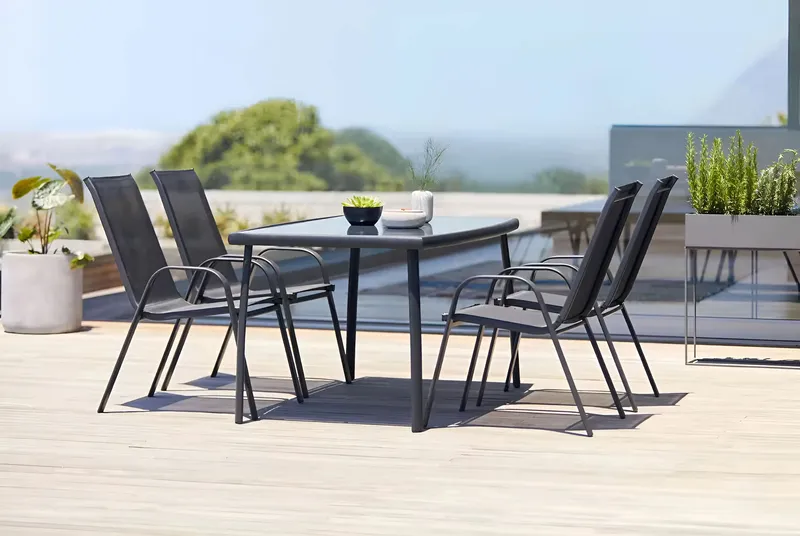 Zestaw Komplet 4 Krzeseł Ogrodowych Na Taras Balkon PLANK