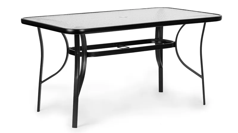 Stół Ogrodowy 160x90 cm Szkło Hartowane Duży Blat PLANK