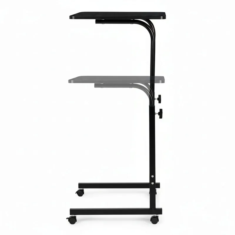 Biurko Składane Pod Laptopa Metalowe 60 x 40 cm - Czarne