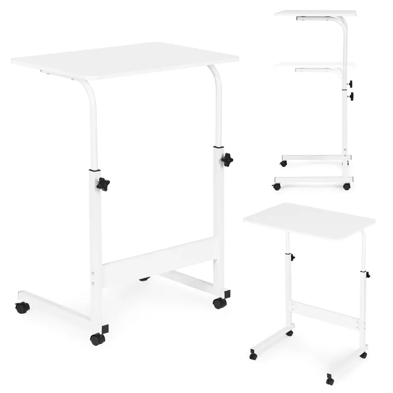 Stolik Kawowy Boczny Biały Pod Laptop 60 x 40 cm