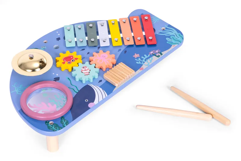 Stolik Z Instrumentami Stół Muzyczny Cymbałki Talerz Perkusyjny