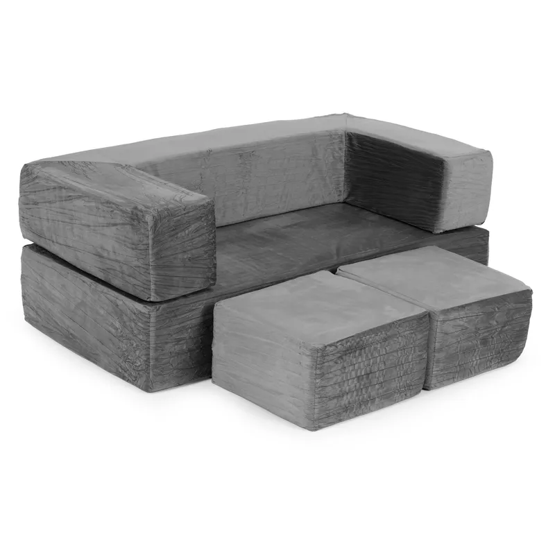 Sofa Do Salonu Modułowa Składana Dla Dzieci DIY Miękkie - Szara