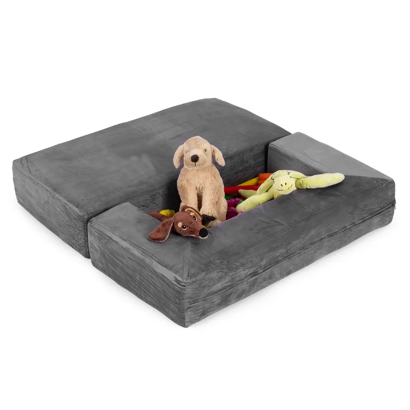 Sofa Do Salonu Modułowa Składana Dla Dzieci DIY Miękkie - Szara