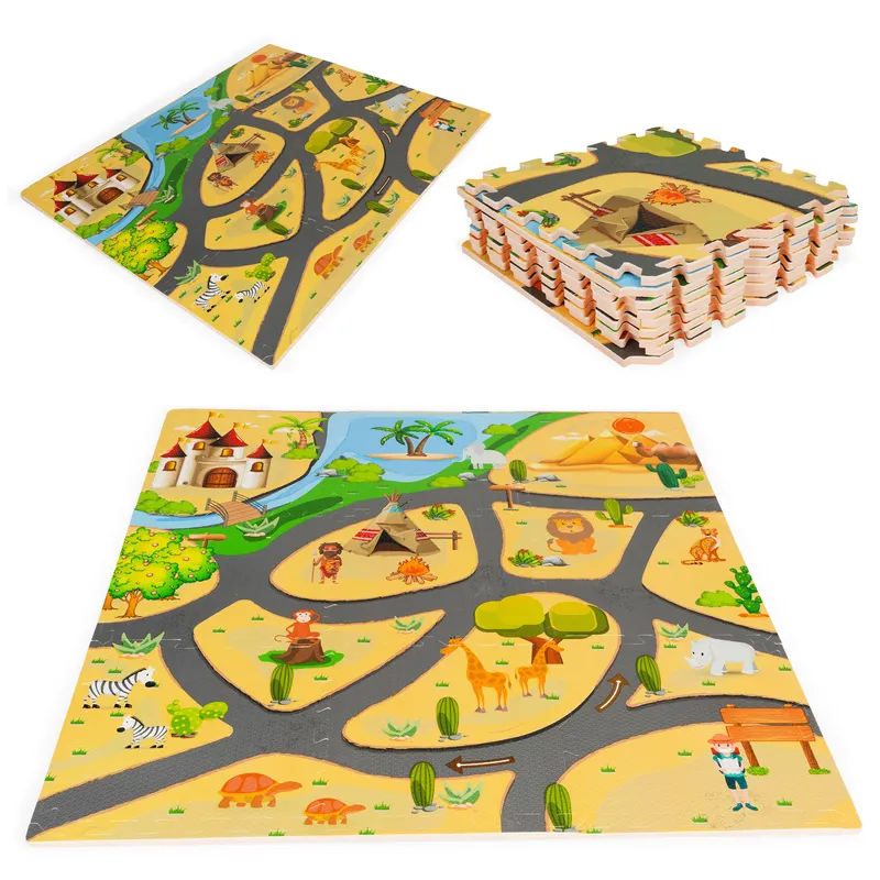 Mata Edukacyjna Piankowa Dla Dzieci Puzzle Safari Elementów