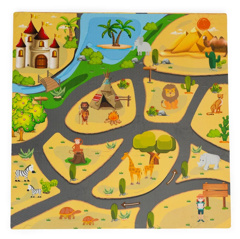 Mata Edukacyjna Piankowa Dla Dzieci Puzzle Safari Elementów