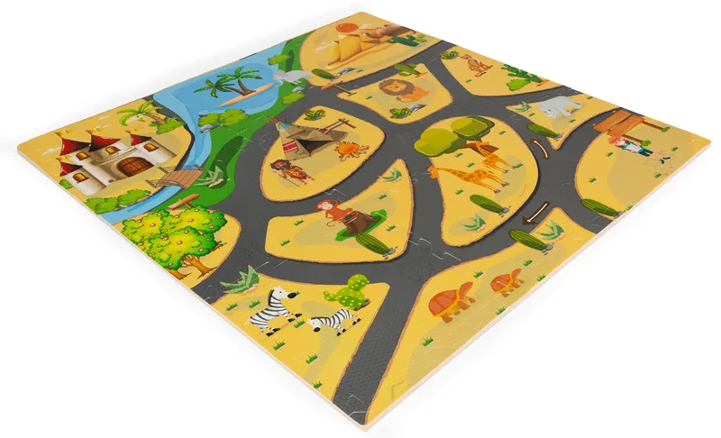 Mata Edukacyjna Piankowa Dla Dzieci Puzzle Safari Elementów