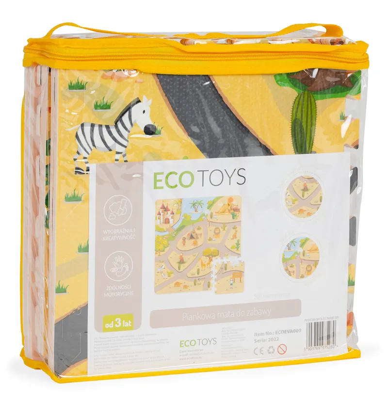 Mata Edukacyjna Piankowa Dla Dzieci Puzzle Safari Elementów